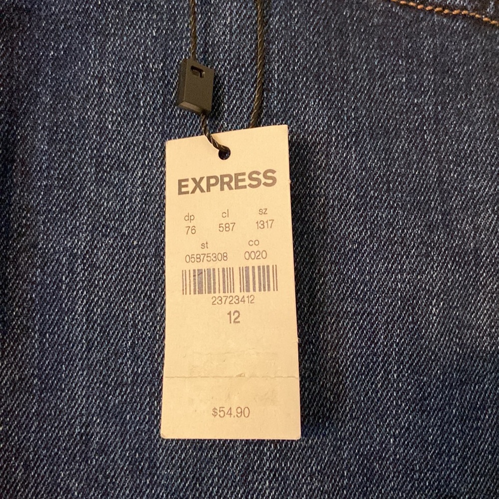 EXPRESS MIDI High Rise Jeans shorts size 12 brand new with tags - Picture 4 of 12